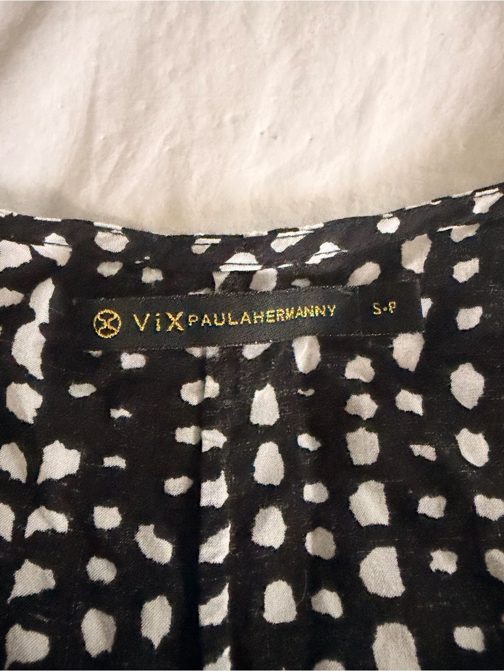 VIX Paula Hermanny Black and White Printed Women’s Dress